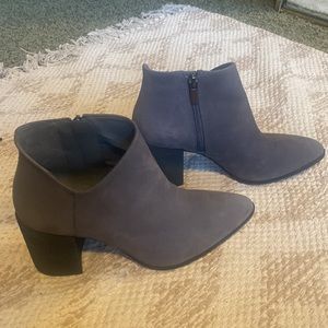 Vince Camuto grey suede heeled booties